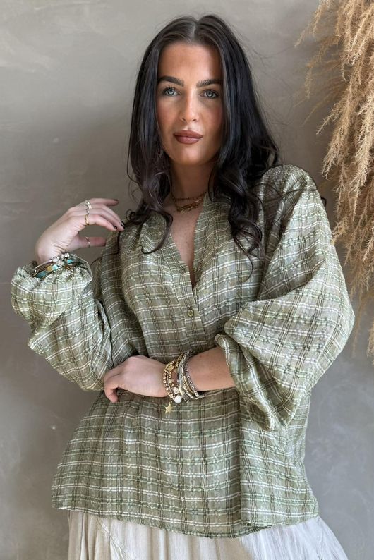 Greta Check Hugh Shirt Meadow